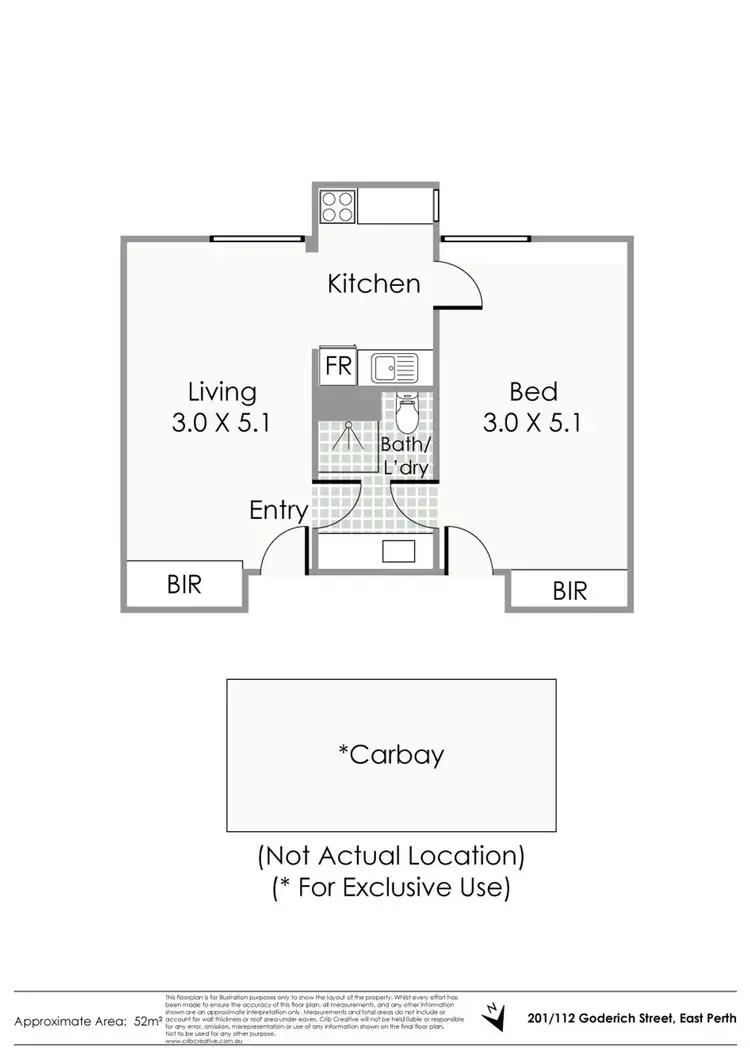 Floorplan of Homely apartment listing, 201/112 Goderich Street, East Perth WA 6004