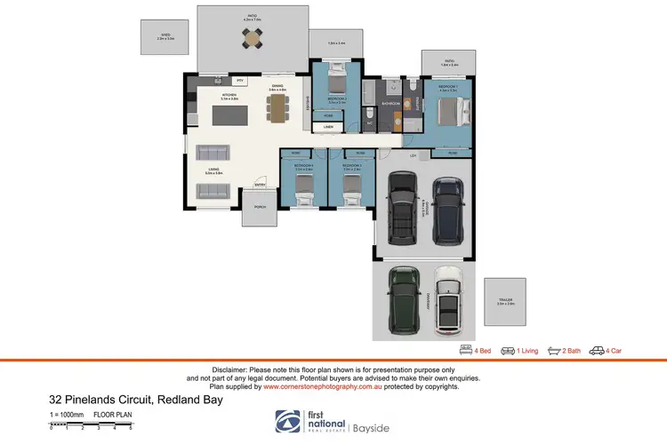 Floorplan of Homely house listing, 32 Pinelands Circuit, Redland Bay QLD 4165