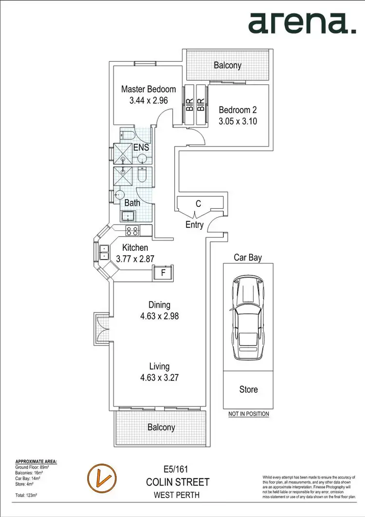 Floorplan of Homely apartment listing, E5/161 Colin Street, West Perth WA 6005