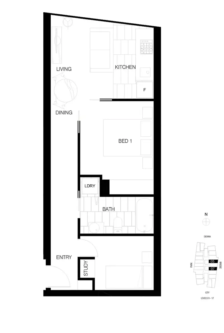 Floorplan of Homely apartment listing, 907/18 Mt Alexander Road, Travancore VIC 3032