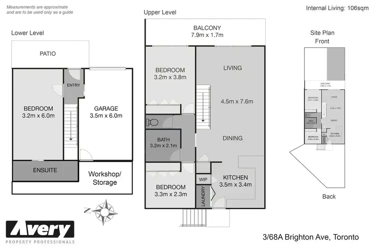 Floorplan of Homely townhouse listing, 3/68A Brighton Avenue, Toronto NSW 2283