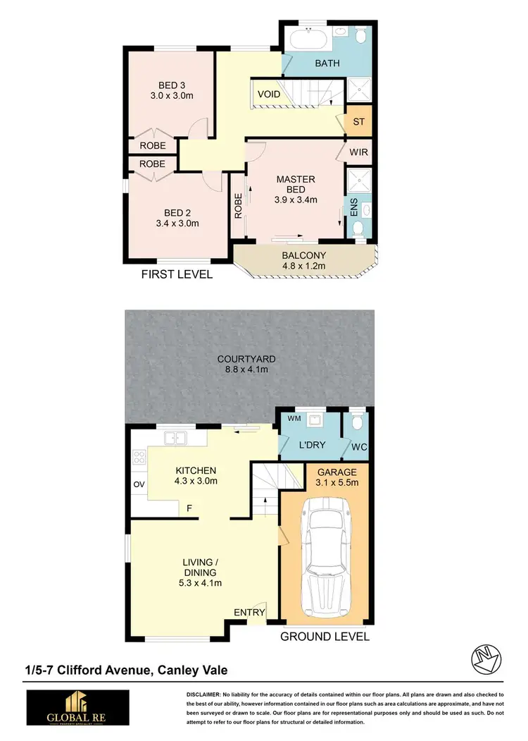 Floorplan of Homely townhouse listing, 1/5-7 Clifford Ave, Canley Vale NSW 2166