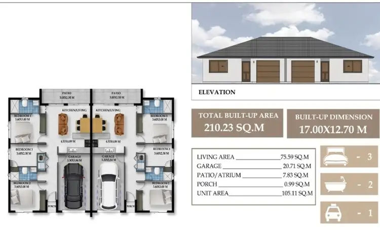 Floorplan of Homely block of units listing, 6 and 8 Cavanagh Street, Woree QLD 4868