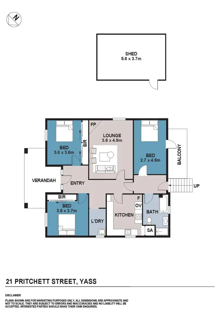 Floorplan of Homely house listing, 21 Pritchett Street, Yass NSW 2582