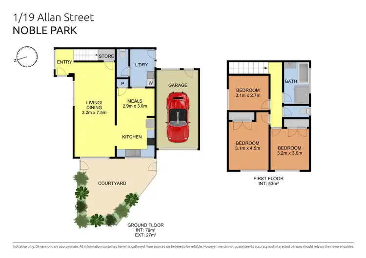 Floorplan of Homely townhouse listing, 1/19 Allan Street, Noble Park VIC 3174