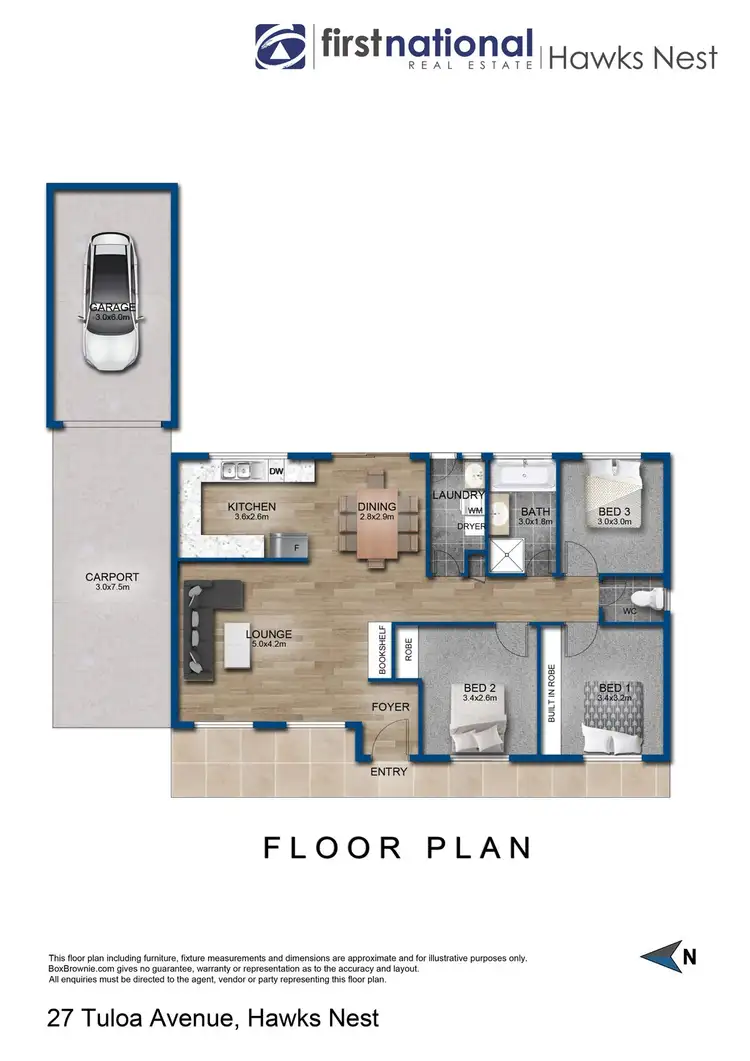 Floorplan of Homely house listing, 27 Tuloa Avenue, Hawks Nest NSW 2324