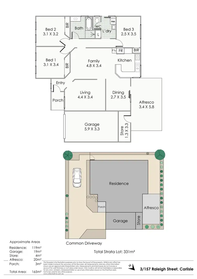 Floorplan of Homely villa listing, 3/157 Raleigh Street, Carlisle WA 6101