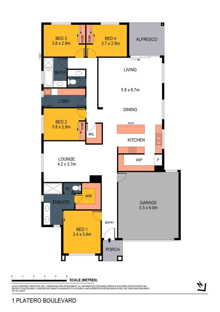 Floorplan of Homely house listing, 1 Platero Boulevard, Jackass Flat VIC 3556