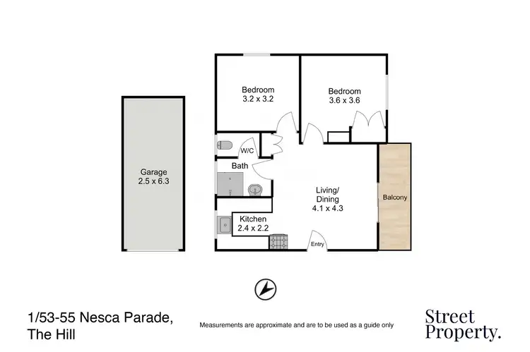 Floorplan of Homely apartment listing, 1/53-55 Nesca Parade, The Hill NSW 2300