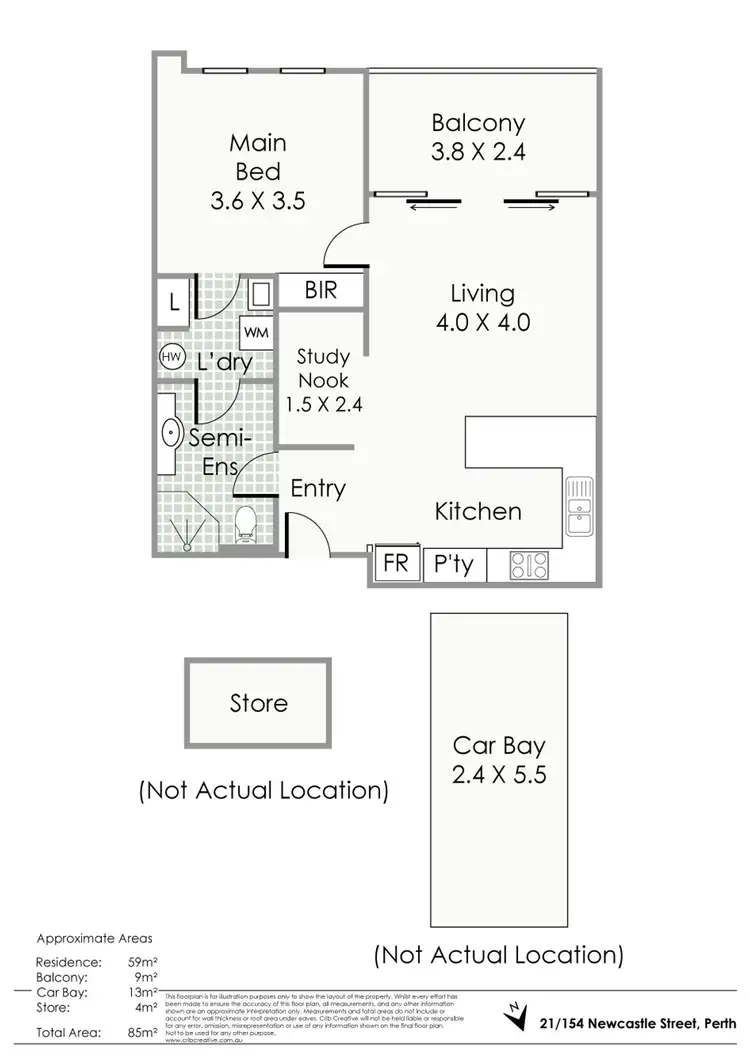 Floorplan of Homely apartment listing, 21/154 Newcastle St, Perth WA 6000