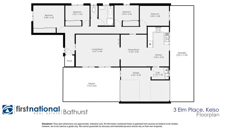 Floorplan of Homely house listing, 3 Elm Place, Kelso NSW 2795