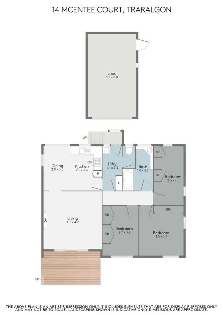 Floorplan of Homely house listing, 14 McEntee Court, Traralgon VIC 3844