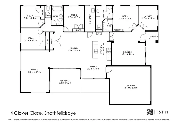 Floorplan of Homely house listing, 4 Clover Close, Strathfieldsaye VIC 3551
