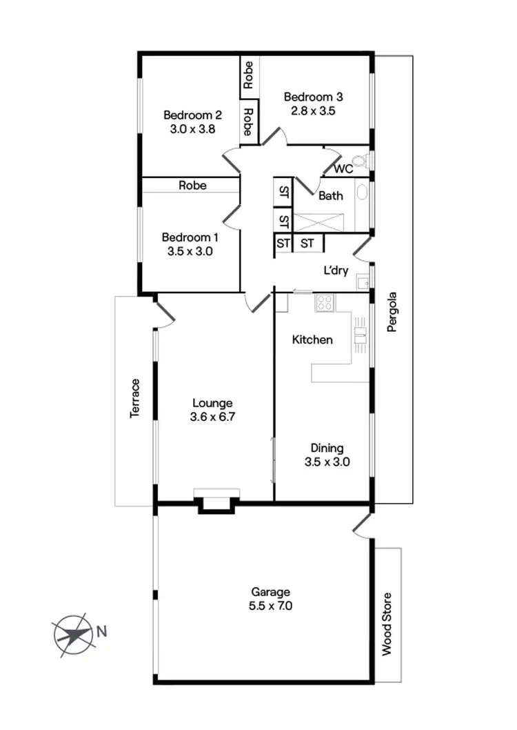 Floorplan of Homely house listing, 46 Harpers Road South, Woodend VIC 3442