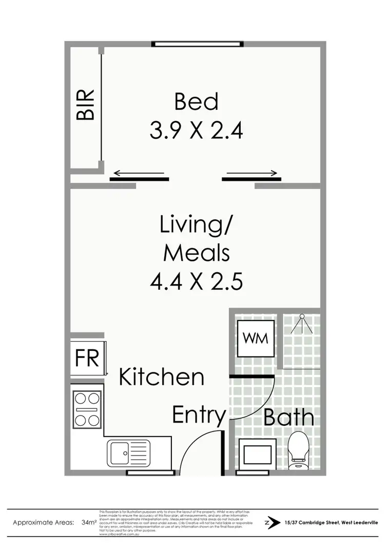 Floorplan of Homely apartment listing, 15/37 Cambridge Street, West Leederville WA 6007