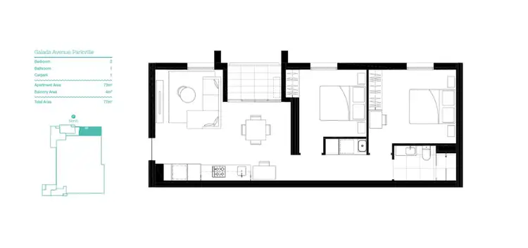 Floorplan of Homely apartment listing, 103/61 Galada Avenue, Parkville VIC 3052