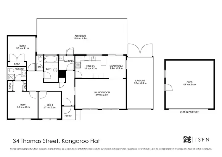 Floorplan of Homely house listing, 34 Thomas Street, Kangaroo Flat VIC 3555