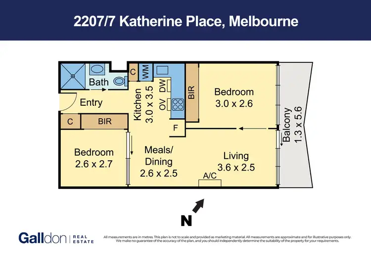 Floorplan of Homely apartment listing, 2207/7 Katherine Place, Melbourne VIC 3000