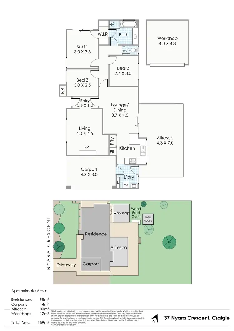 Floorplan of Homely house listing, 37 Nyara Crescent, Craigie WA 6025
