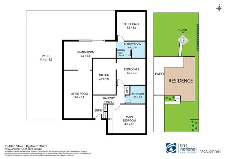 Floorplan of Homely house listing, 13 Allan Street, Kyabram VIC 3620