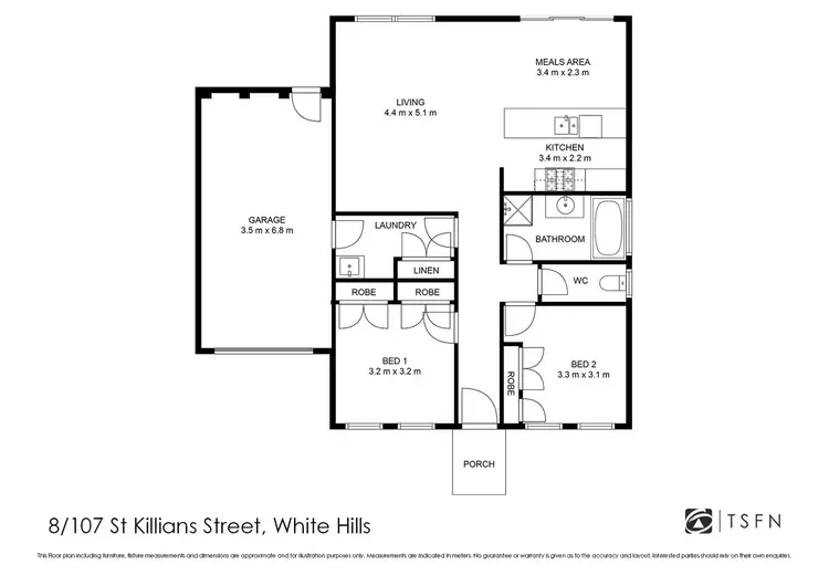 Floorplan of Homely unit listing, 8/107 St Killian Street, White Hills VIC 3550