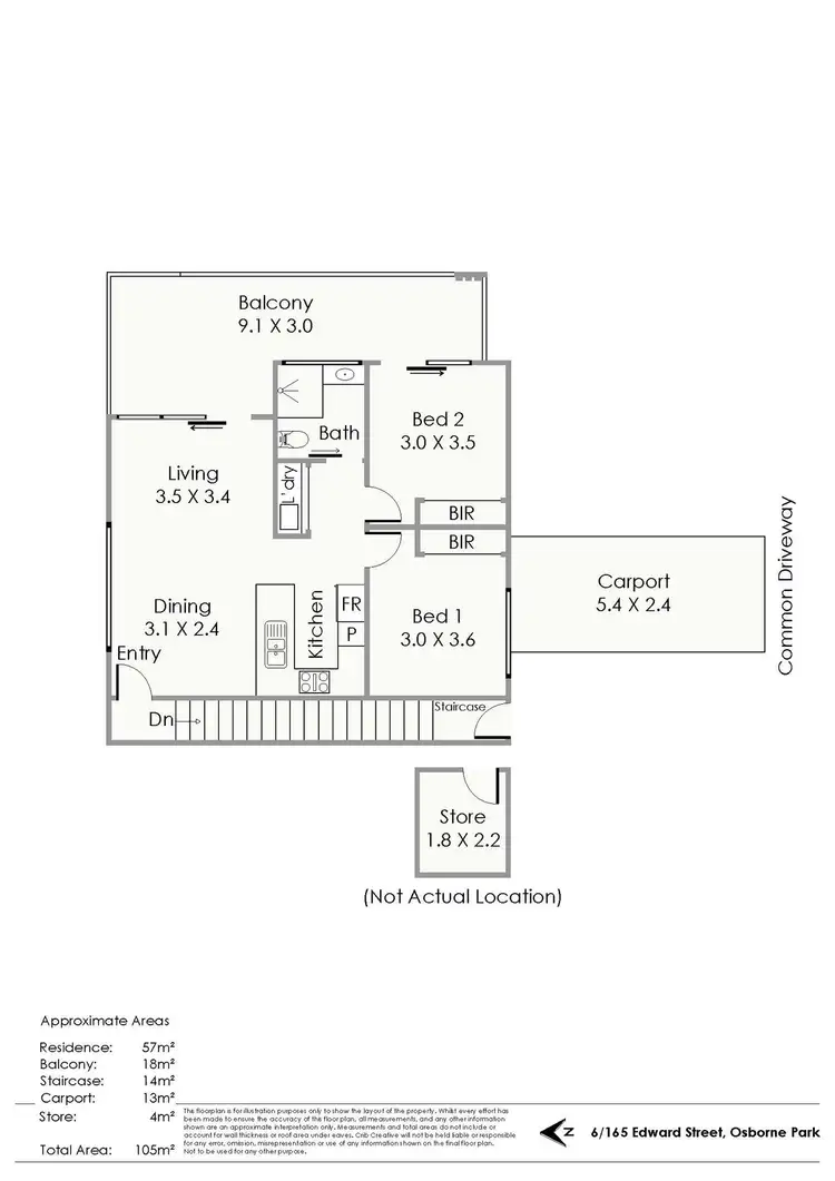 Floorplan of Homely apartment listing, 6/165 Edward Street, Osborne Park WA 6017