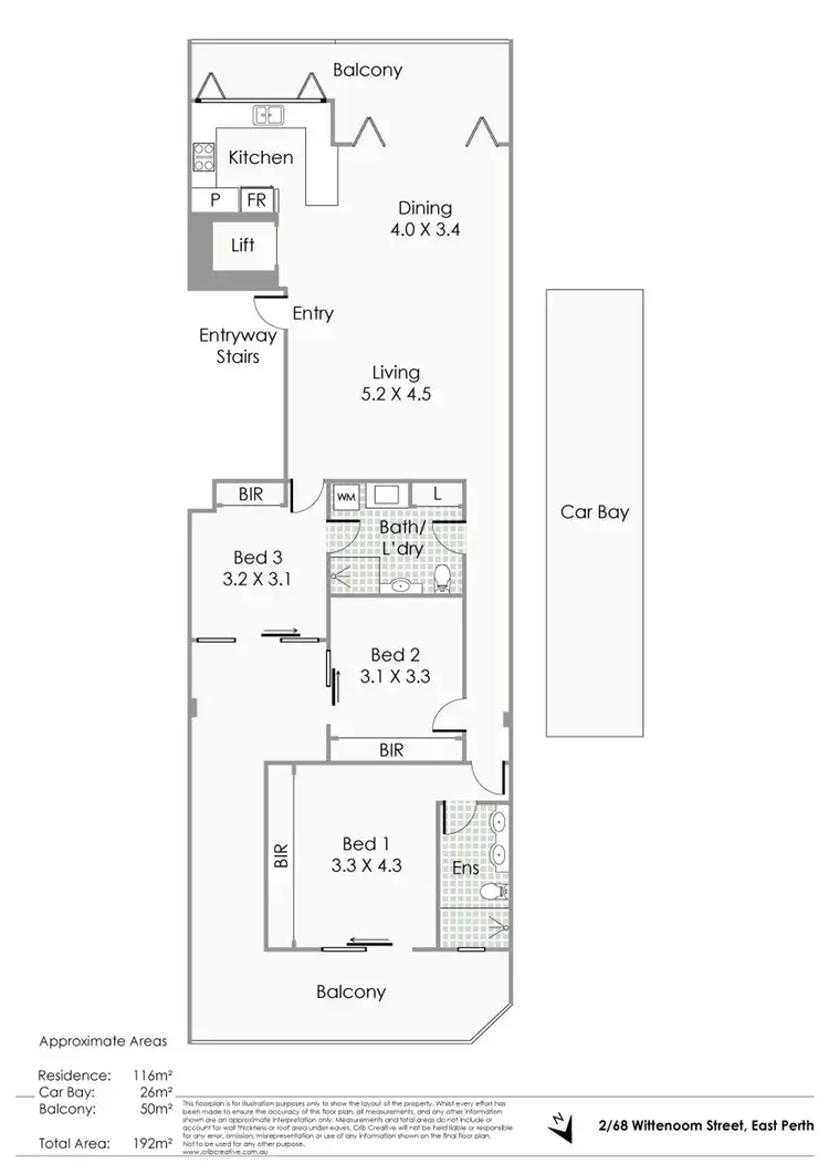 Floorplan of Homely apartment listing, 2/68 Wittenoom St, East Perth WA 6004