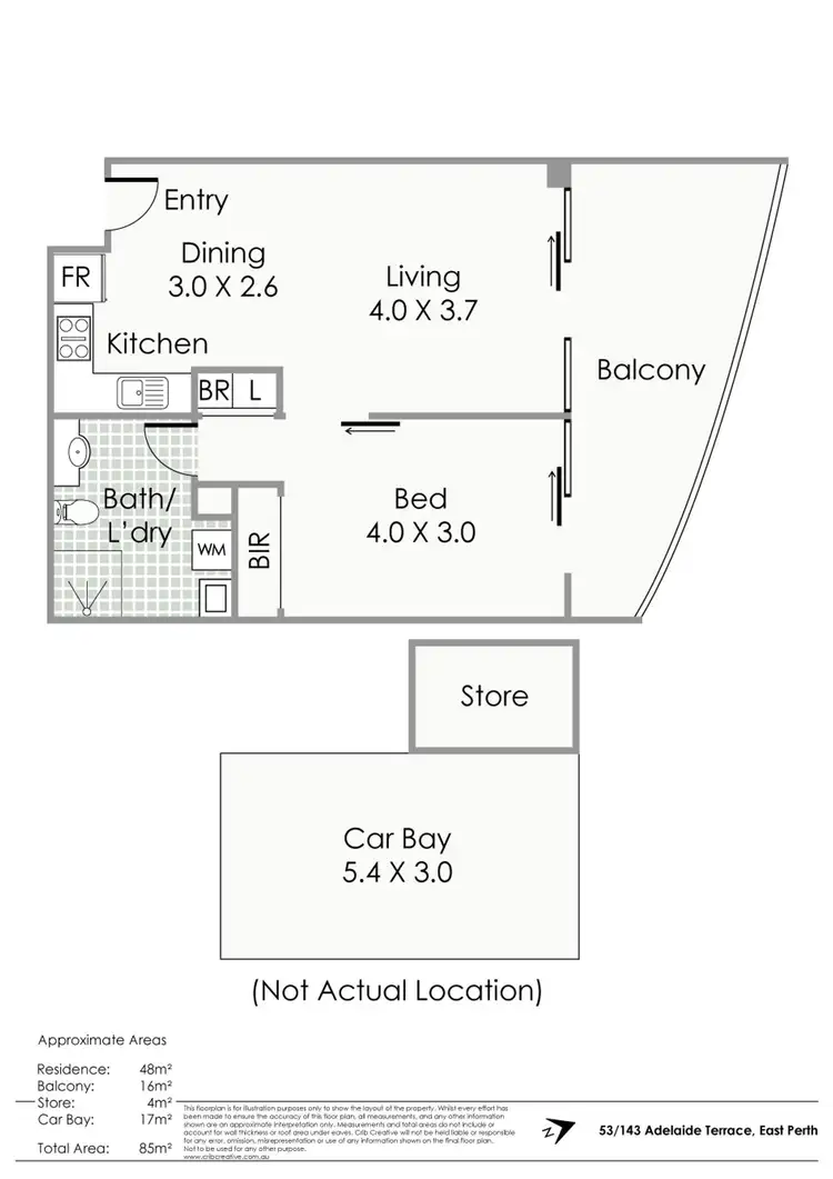 Floorplan of Homely apartment listing, 53/143 Adelaide Tce, East Perth WA 6004