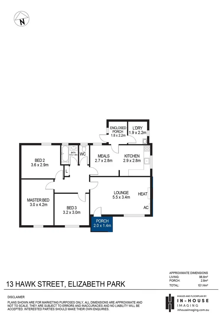 Floorplan of Homely house listing, 13 Hawk Street, Elizabeth Park SA 5113