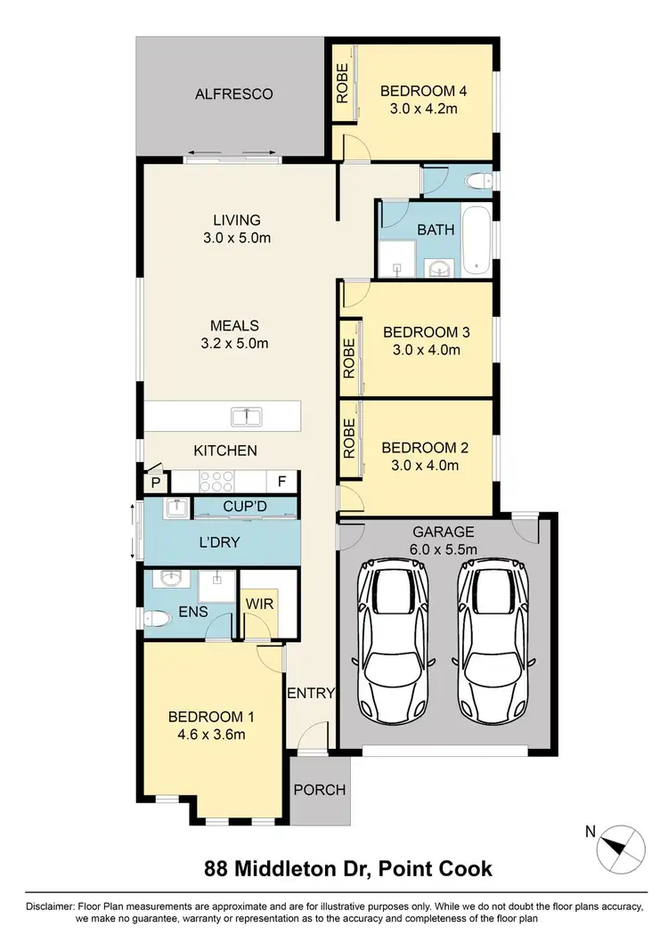 Floorplan of Homely house listing, 88 Middleton Drive, Point Cook VIC 3030