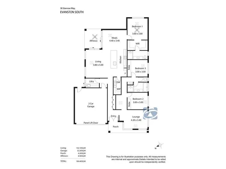 Floorplan of Homely house listing, 38 Stanrose Way, Evanston South SA 5116