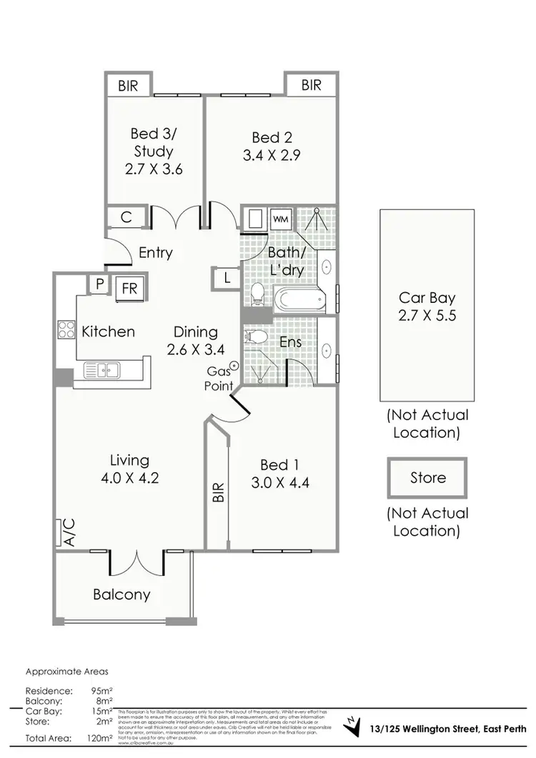 Floorplan of Homely apartment listing, 13/125 Wellington Street, East Perth WA 6004
