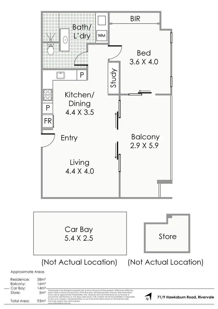 Floorplan of Homely apartment listing, 71/9 Hawksburn Road, Rivervale WA 6103