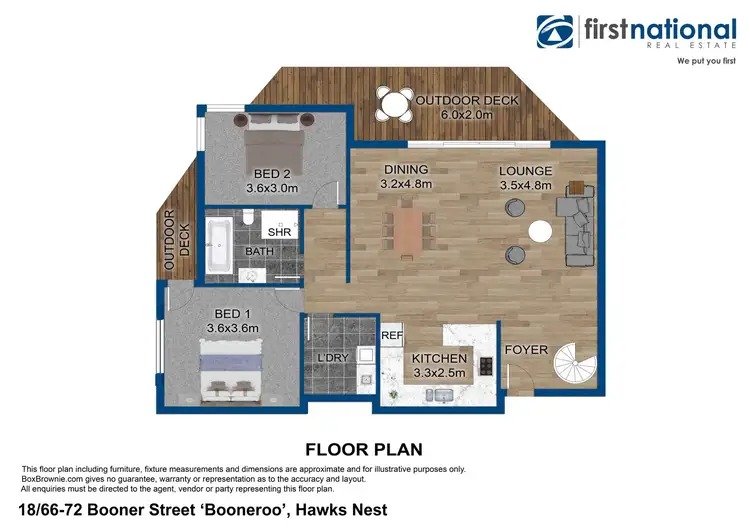 Floorplan of Homely apartment listing, 18/66-72 Booner Street, Hawks Nest NSW 2324