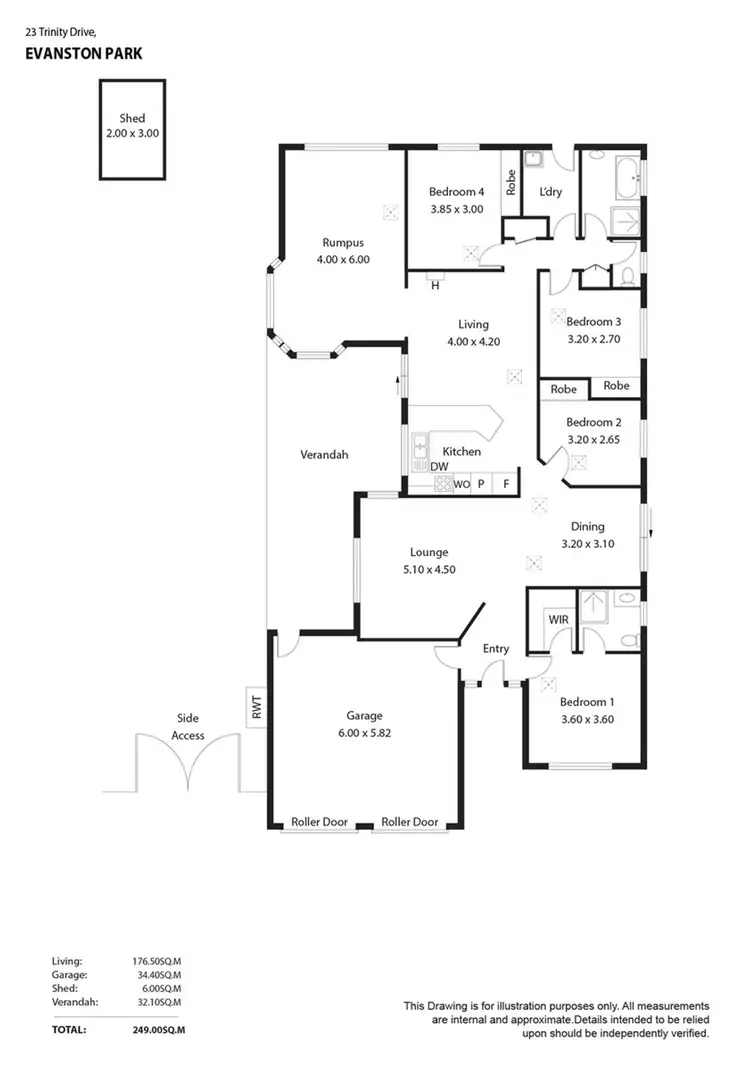 Floorplan of Homely house listing, 23 Trinity Drive, Evanston Park SA 5116