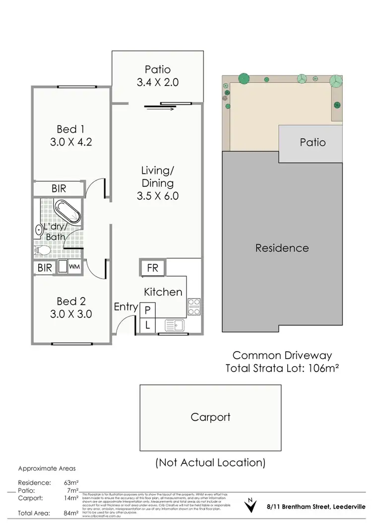 Floorplan of Homely villa listing, 8/11 Brentham Street, Leederville WA 6007
