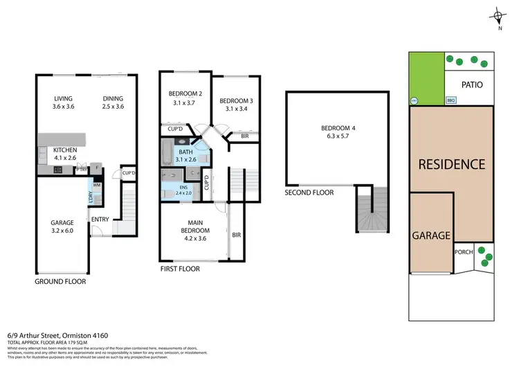 Floorplan of Homely townhouse listing, 6/1-9 Arthur Street, Ormiston QLD 4160