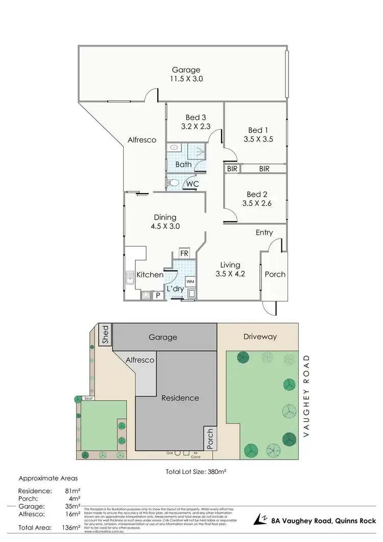 Floorplan of Homely house listing, 8A Vaughey Road, Quinns Rocks WA 6030