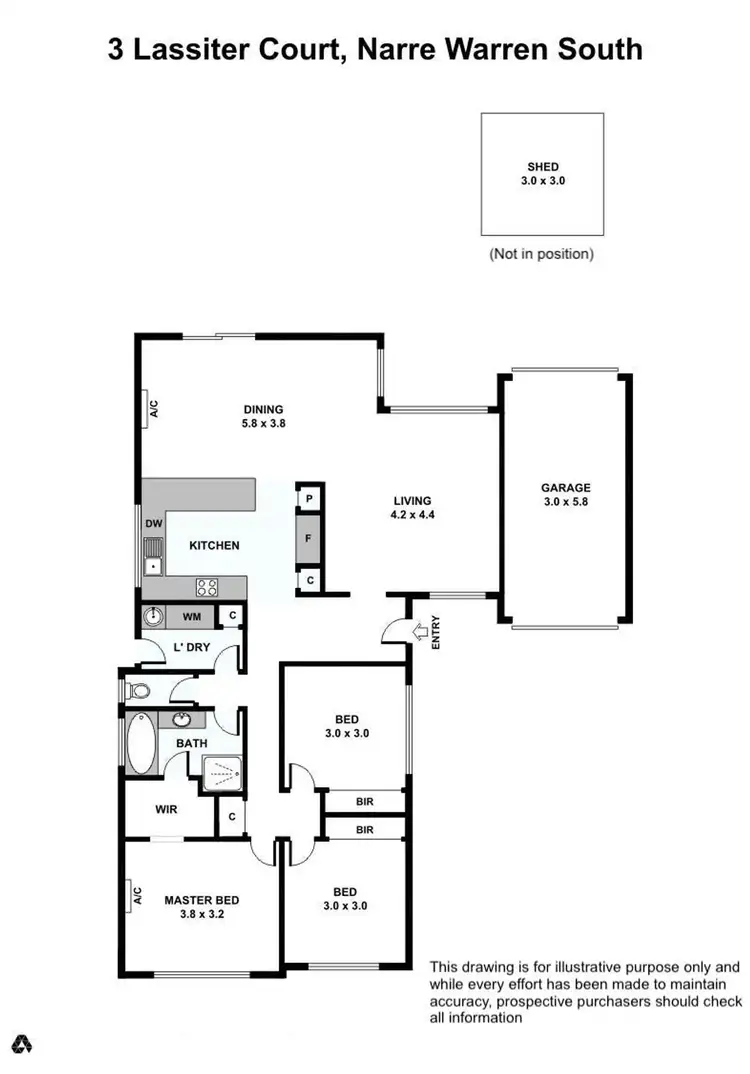 Floorplan of Homely house listing, 3 Lassiter Court, Narre Warren South VIC 3805