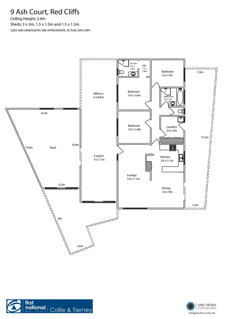 Floorplan of Homely house listing, 9 Ash Court, Red Cliffs VIC 3496