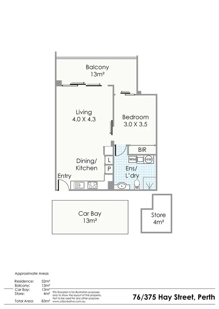 Floorplan of Homely apartment listing, 76/375 Hay Street, Perth WA 6000