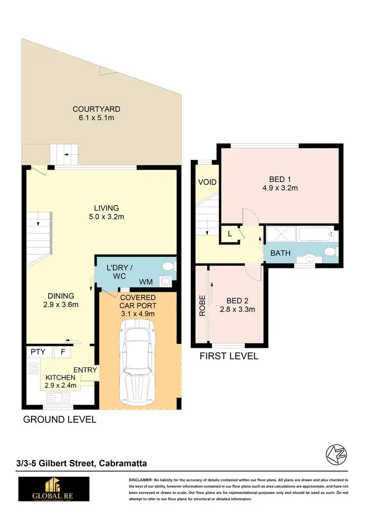 Floorplan of Homely townhouse listing, 3/3-5 Gilbert St, Cabramatta NSW 2166