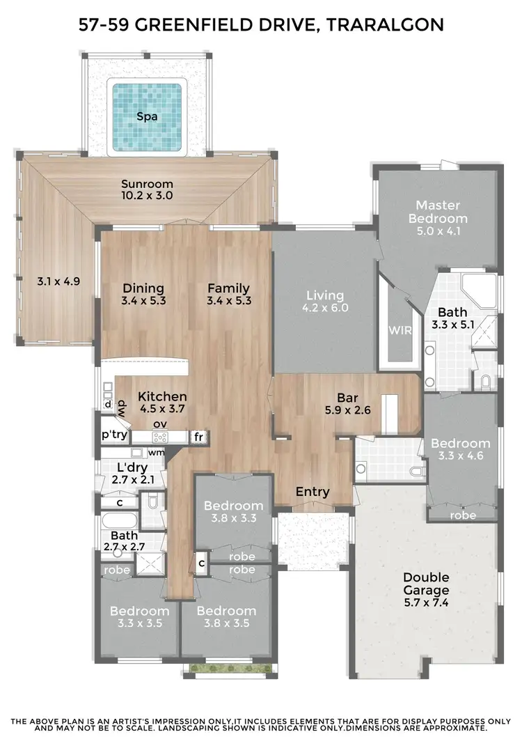 Floorplan of Homely house listing, 57-59 Greenfield Drive, Traralgon VIC 3844