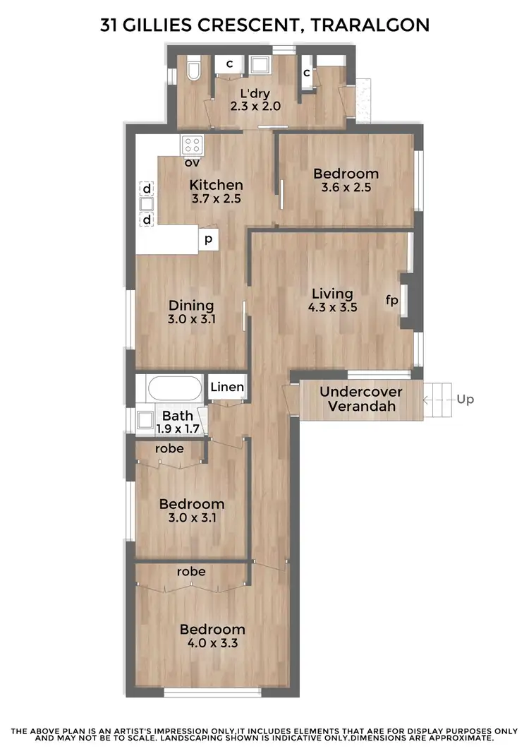 Floorplan of Homely house listing, 31 Gillies Crescent, Traralgon VIC 3844