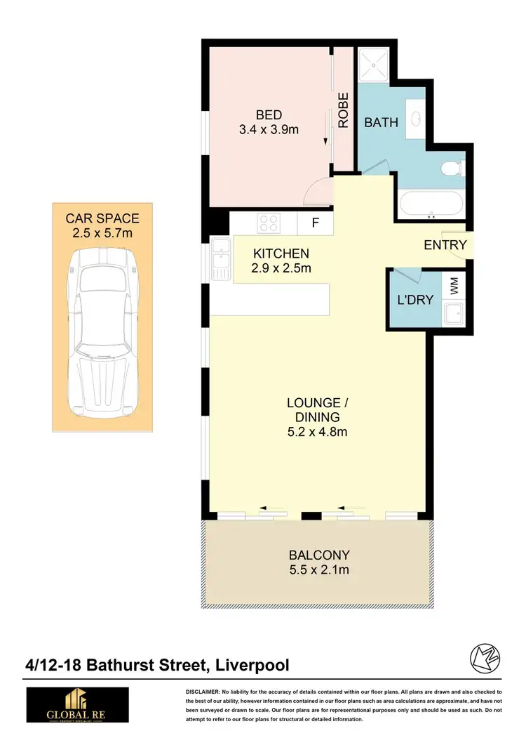 Floorplan of Homely apartment listing, 4/12-18 Bathurst St, Liverpool NSW 2170