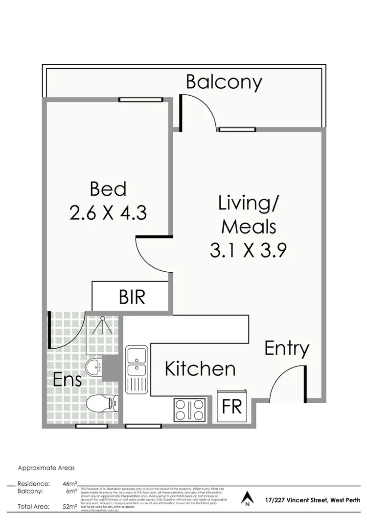 Floorplan of Homely apartment listing, 17/227 Vincent Street, West Perth WA 6005