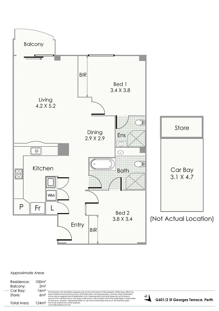 Floorplan of Homely apartment listing, G601/2 St Georges Terrace, Perth WA 6000