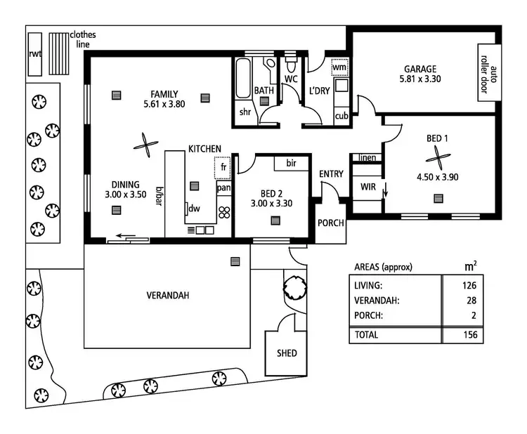 Floorplan of Homely unit listing, 1/93-95 Metala Road, Paralowie SA 5108