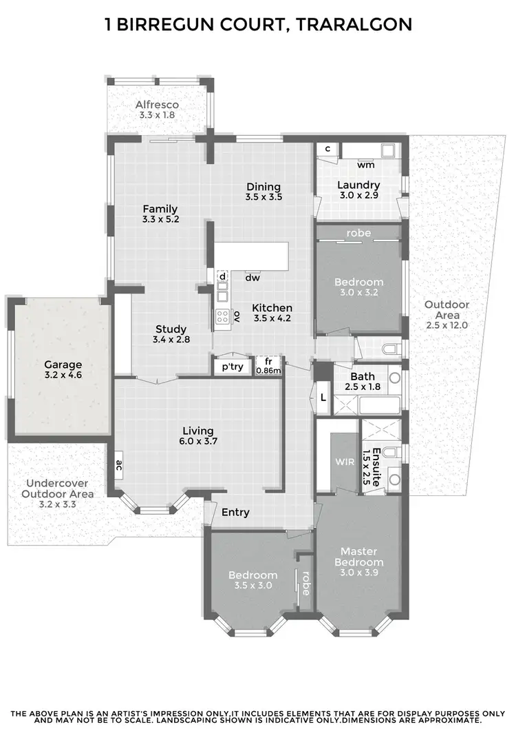 Floorplan of Homely house listing, 1 Birregun Court, Traralgon VIC 3844
