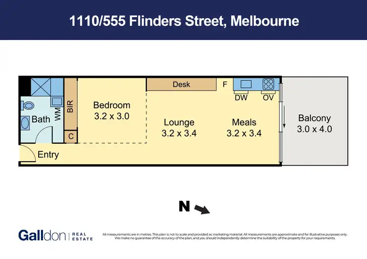 Floorplan of Homely apartment listing, 1110/555 Flinders Street, Melbourne VIC 3000